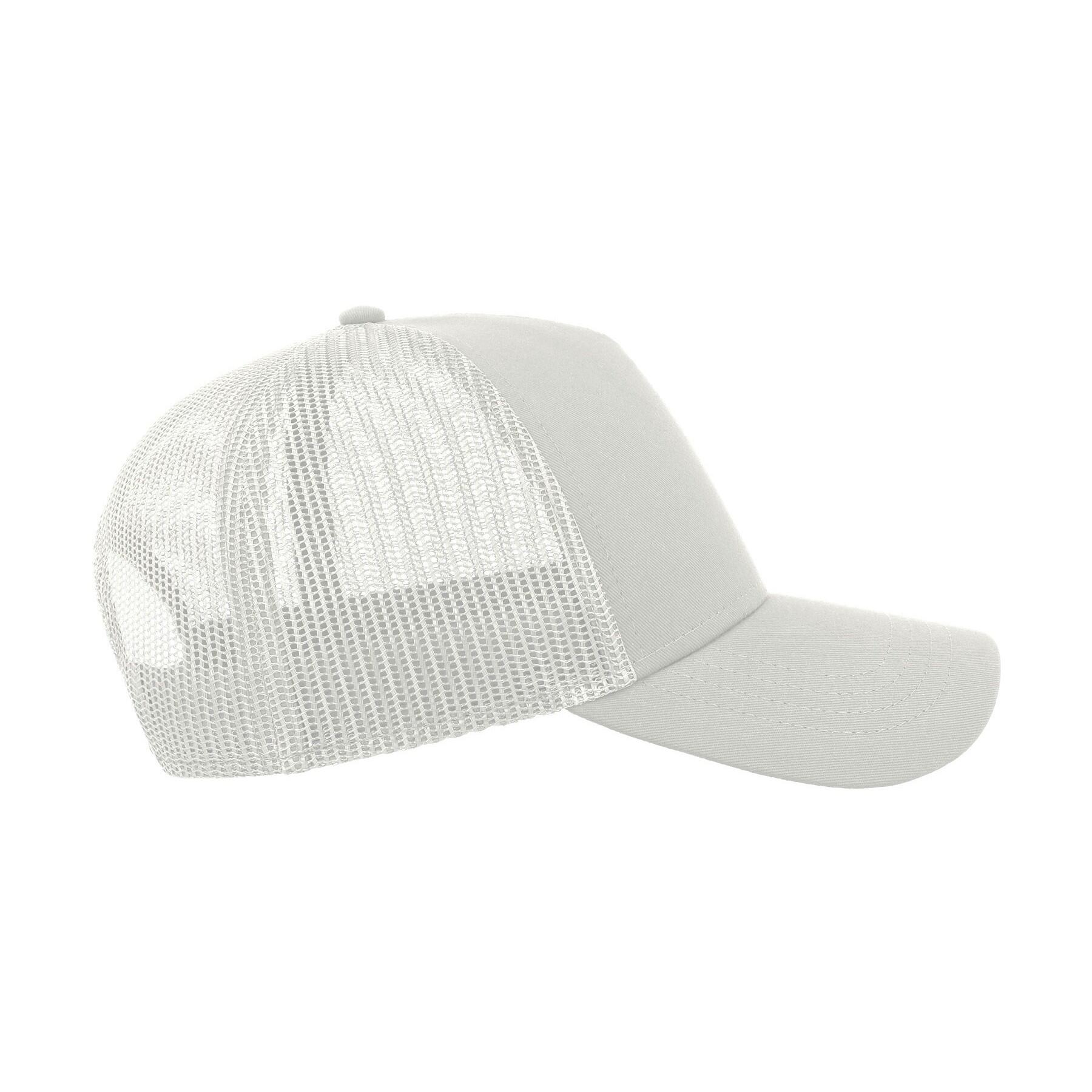 Rapper Cotton 5 Panel Trucker Cap (White/White) 4/5