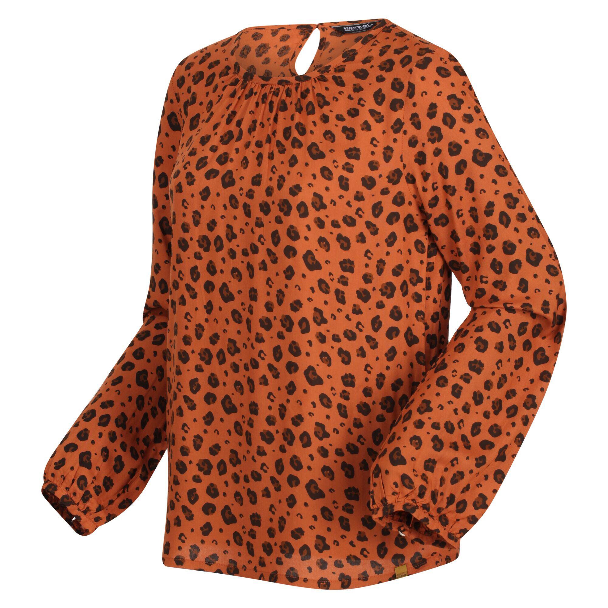 Blusa Hadria Estampado Animal para Mujer Almendra Copper 3/5