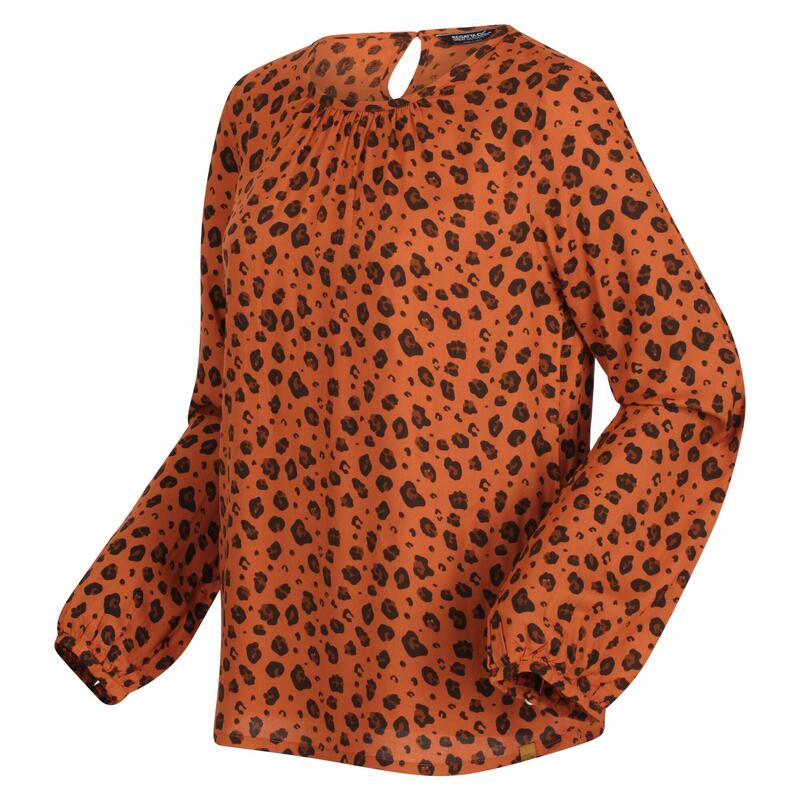 Blusa Hadria Estampado Animal para Mujer Almendra Copper