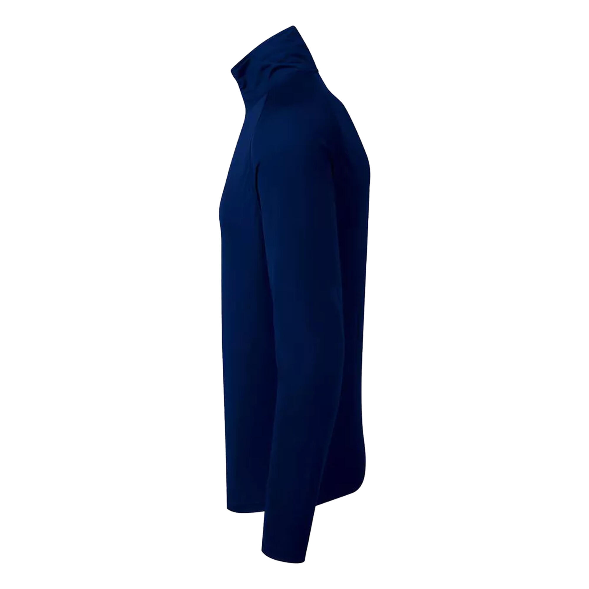 Womens/Ladies Long Sleeve Performance Quarter Zip Top (Navy/White) 3/3
