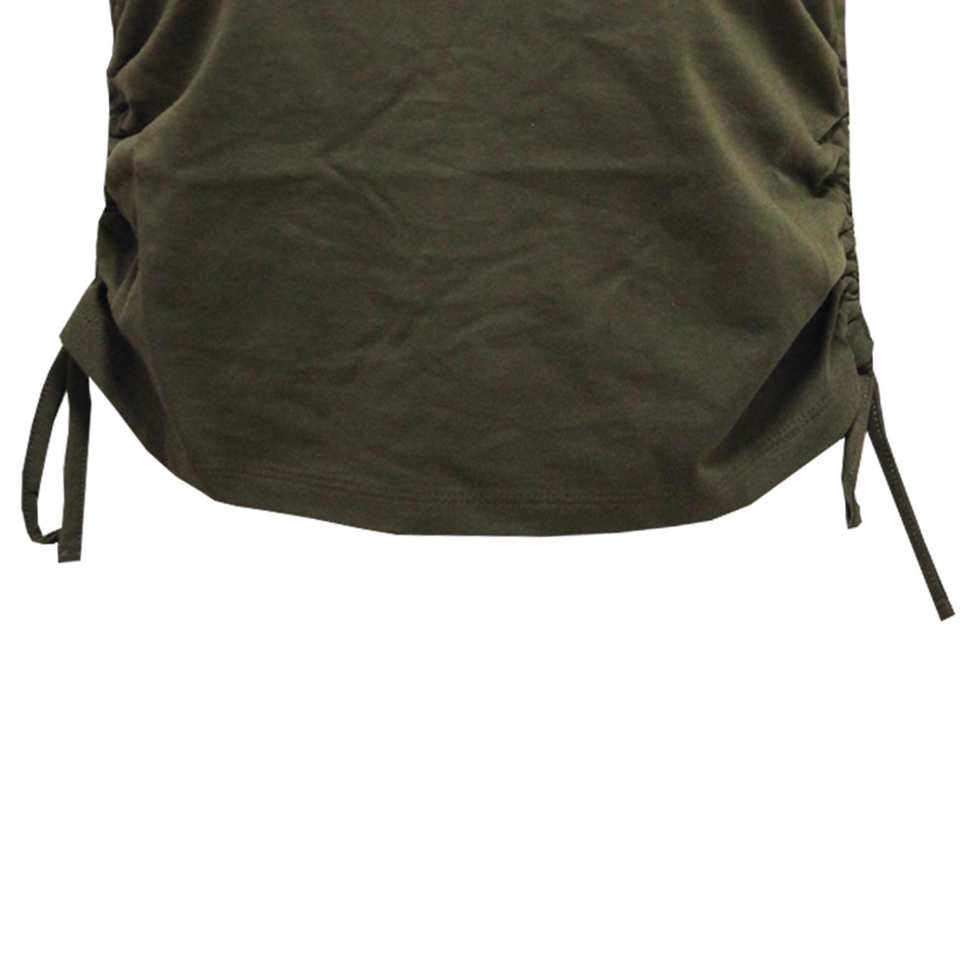 Womens/Ladies Ruched Crop Top (Olive) 3/3