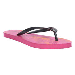 Dames Bali Palm Leaf teenslippers (Roze Fusie)