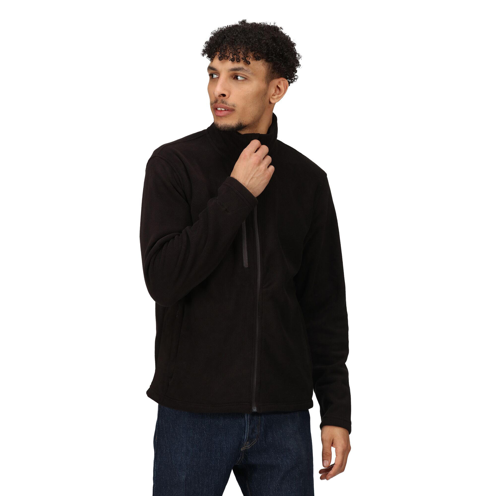 Mens Fleece Jacket (Black) 3/4