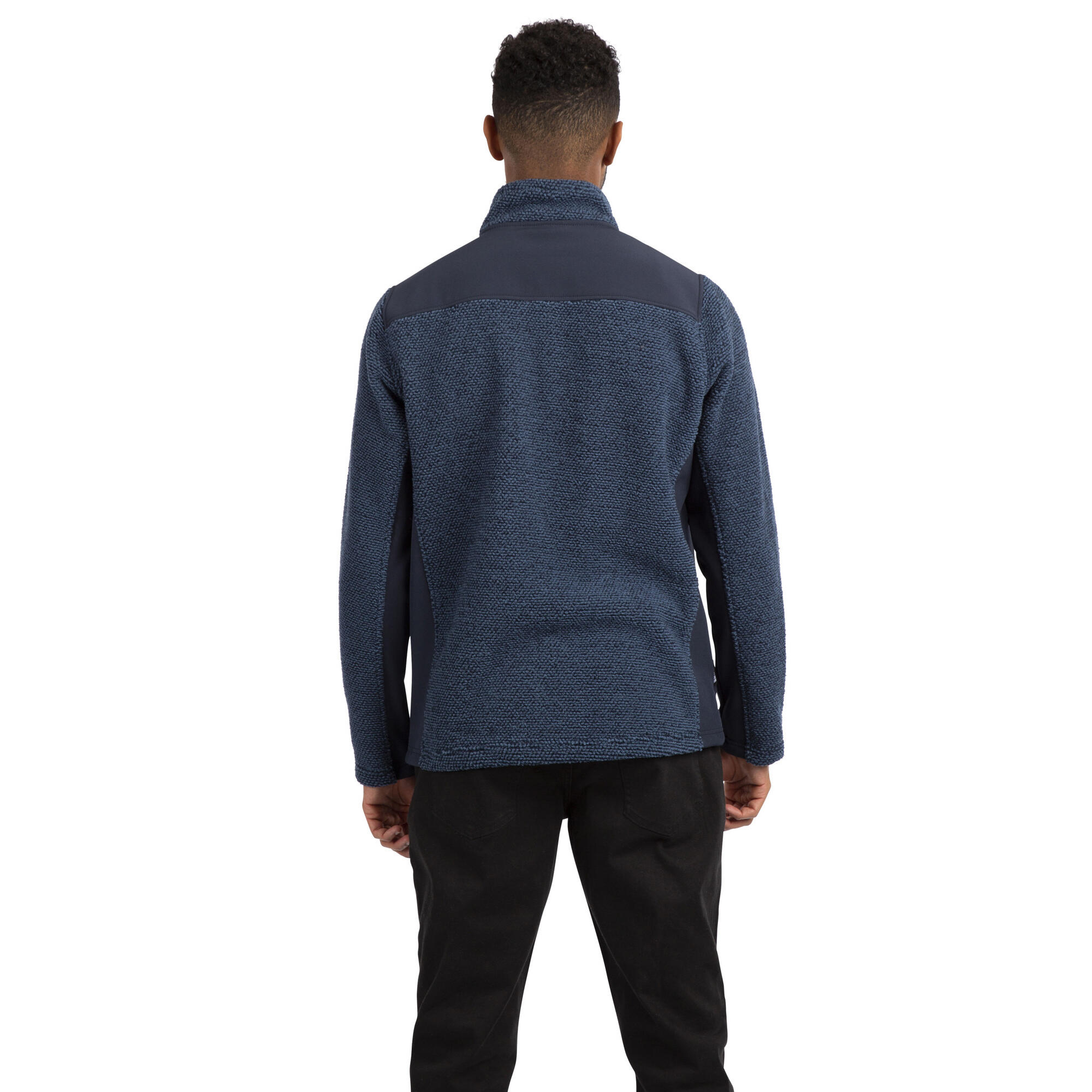 Mens Farantino Fleece Jacket (Smokey Blue Stripe) 4/5