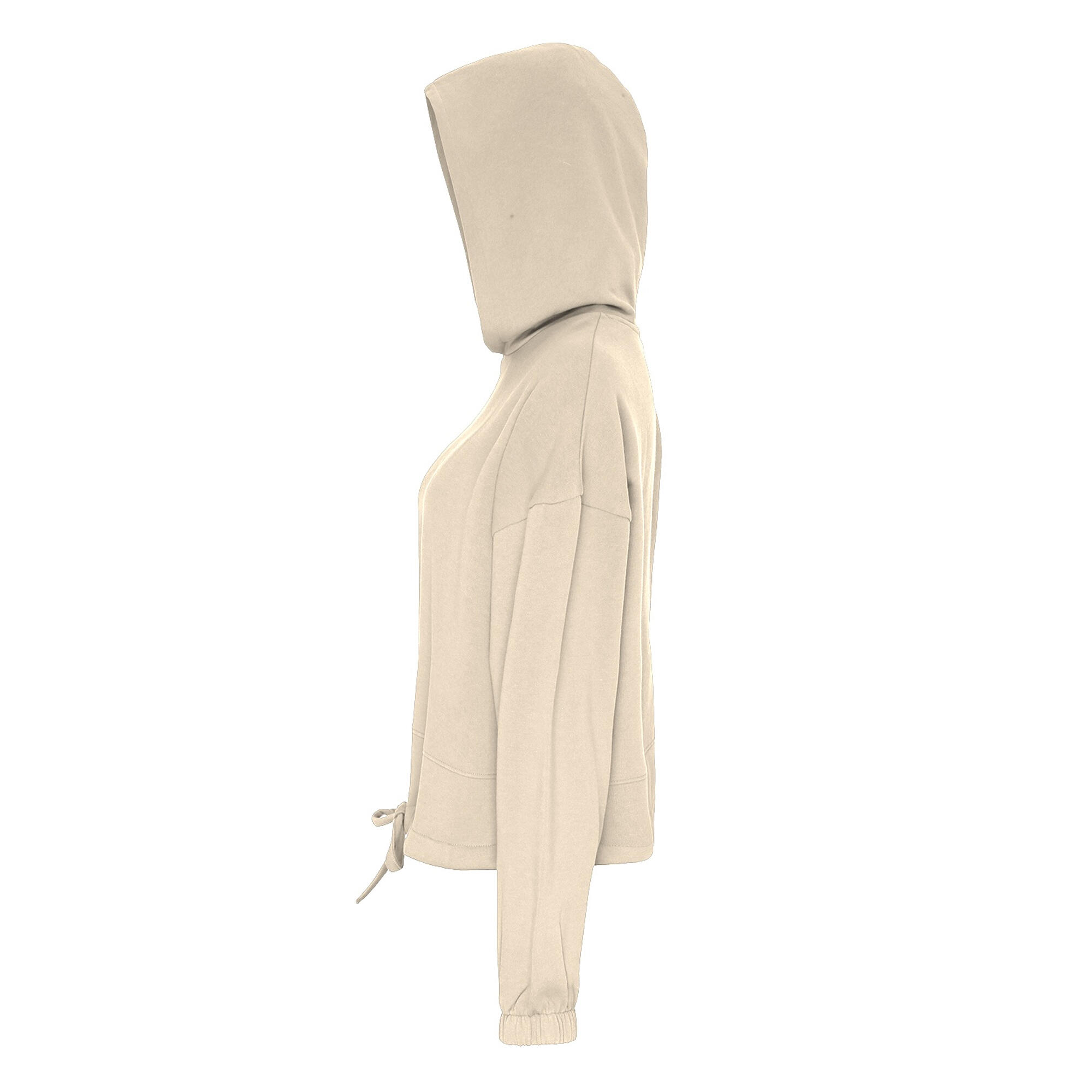 Felpa Corta Con Cappuccio Oversize Donna TriDri Naturale 3/3