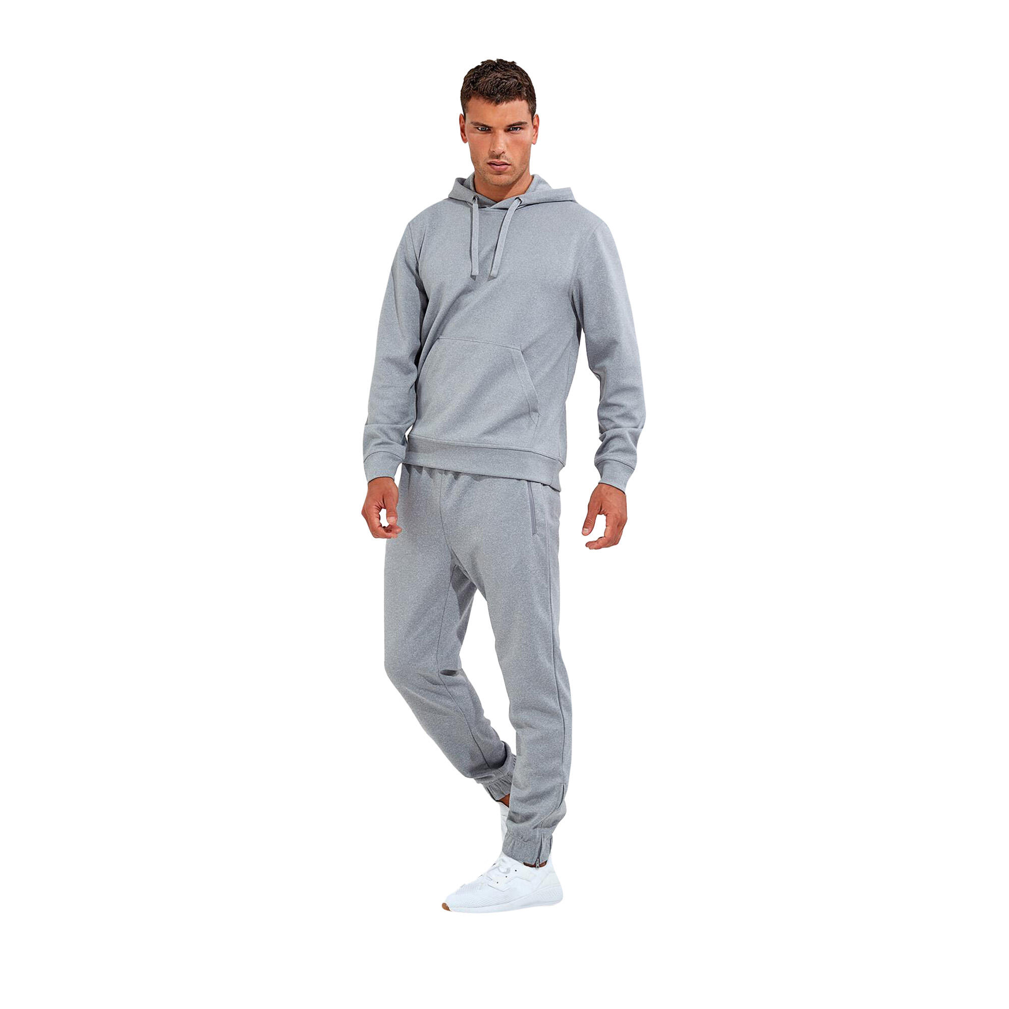 Felpa Con Cappuccio Uomo TriDri Grigio Mélange 3/3