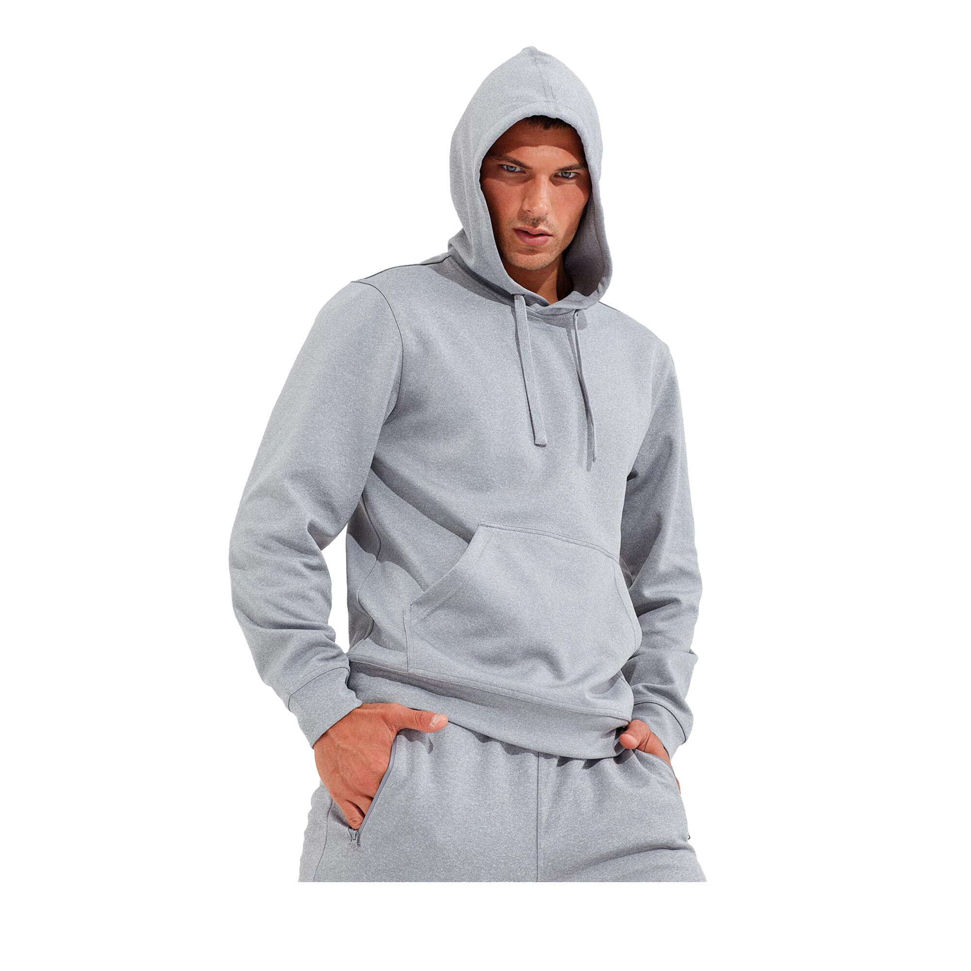 Felpa Con Cappuccio Uomo TriDri Grigio Mélange 2/3