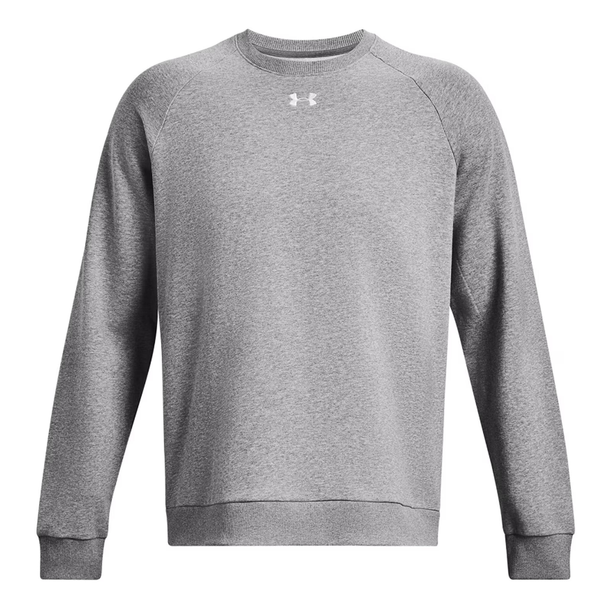 UNDER ARMOUR Unisex Adult Rival Fleece Crew Neck Sweatshirt (Castle Rock/White)