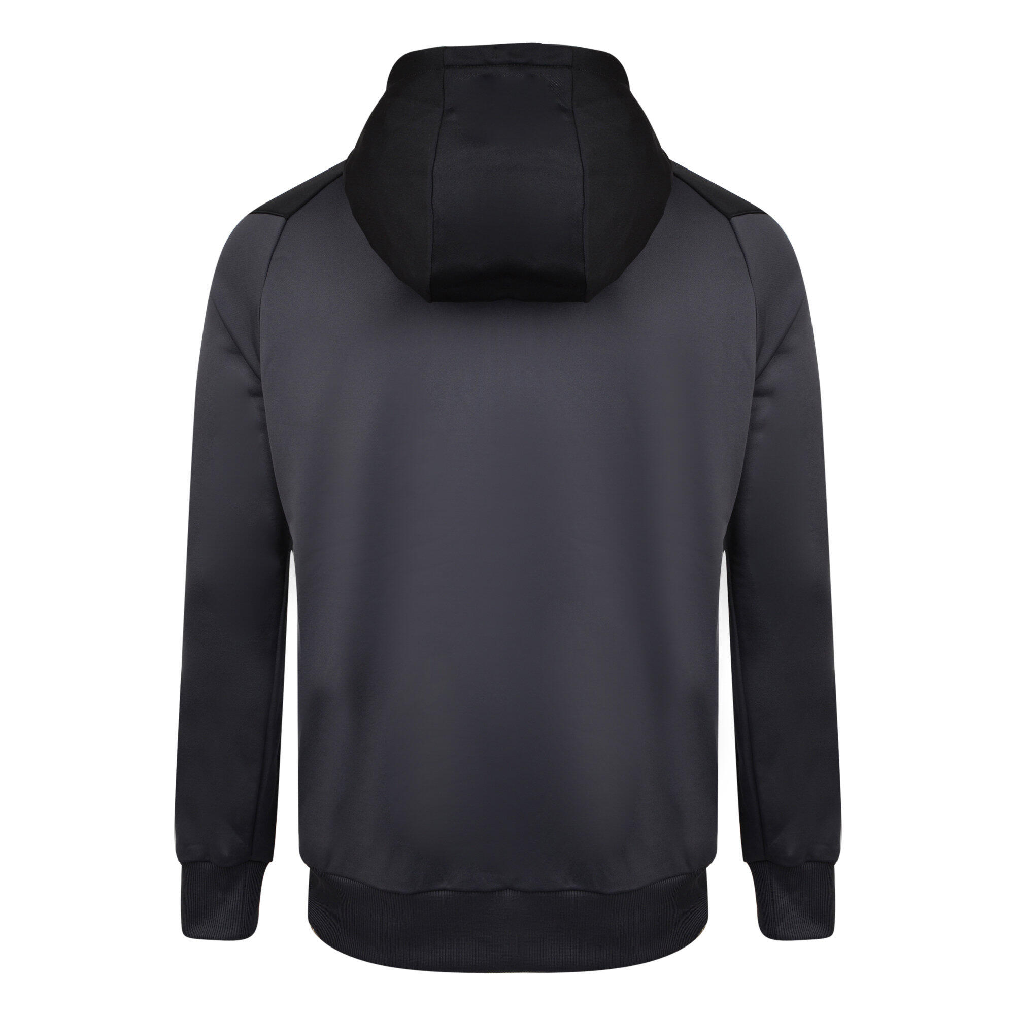Childrens/Kids Full Zip Drawstring Hoodie (Carbon/Black) 2/3