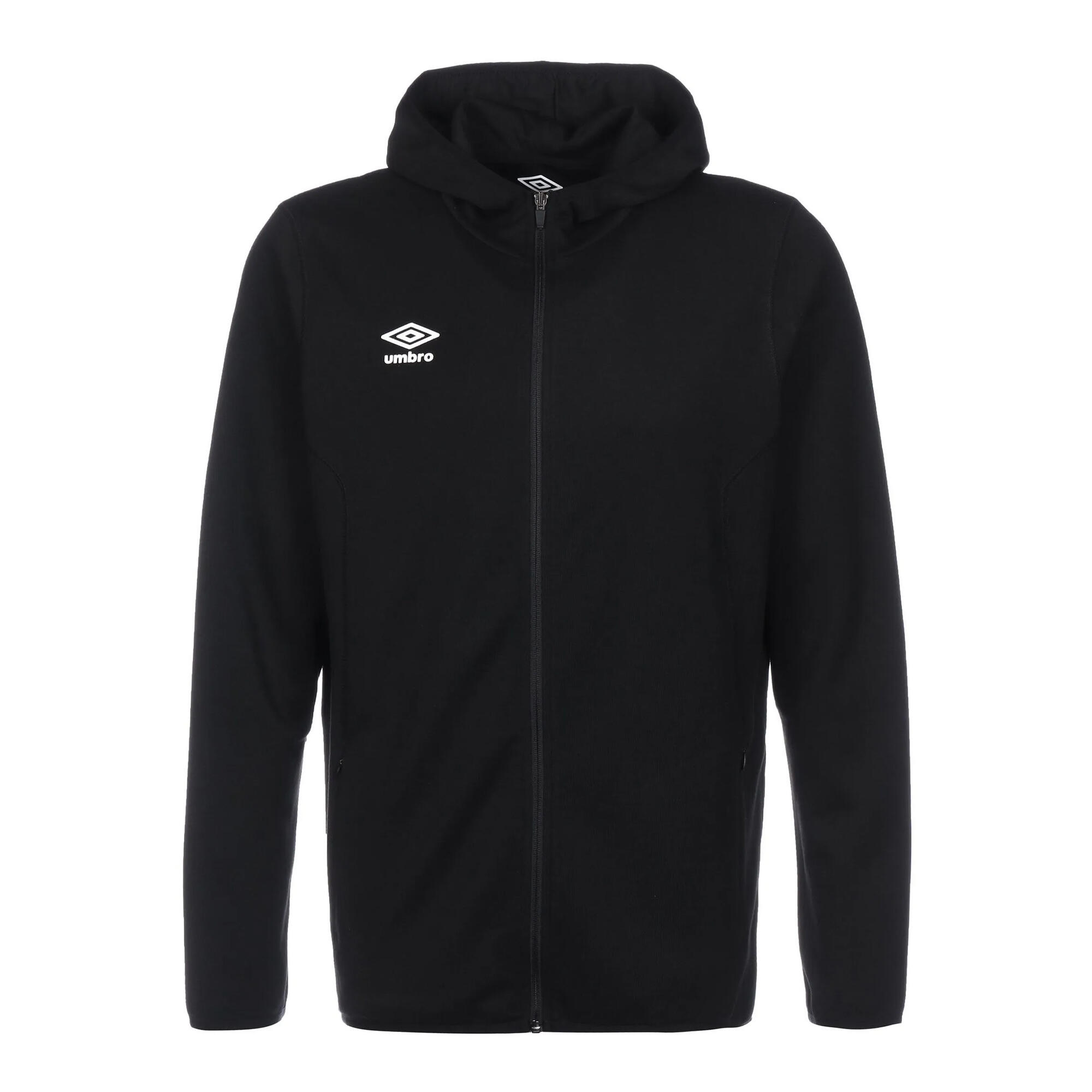 UMBRO Mens Pro Fleece Full Zip Hoodie (Black/White)