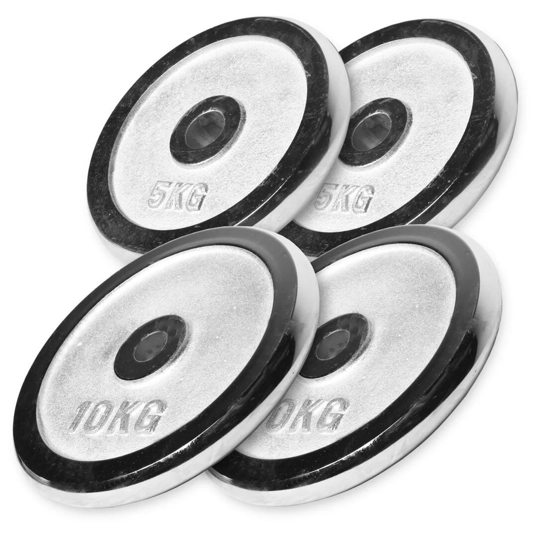 Set discuri cromate, 30 kg, 2x 5 KG, 2x 10 KG