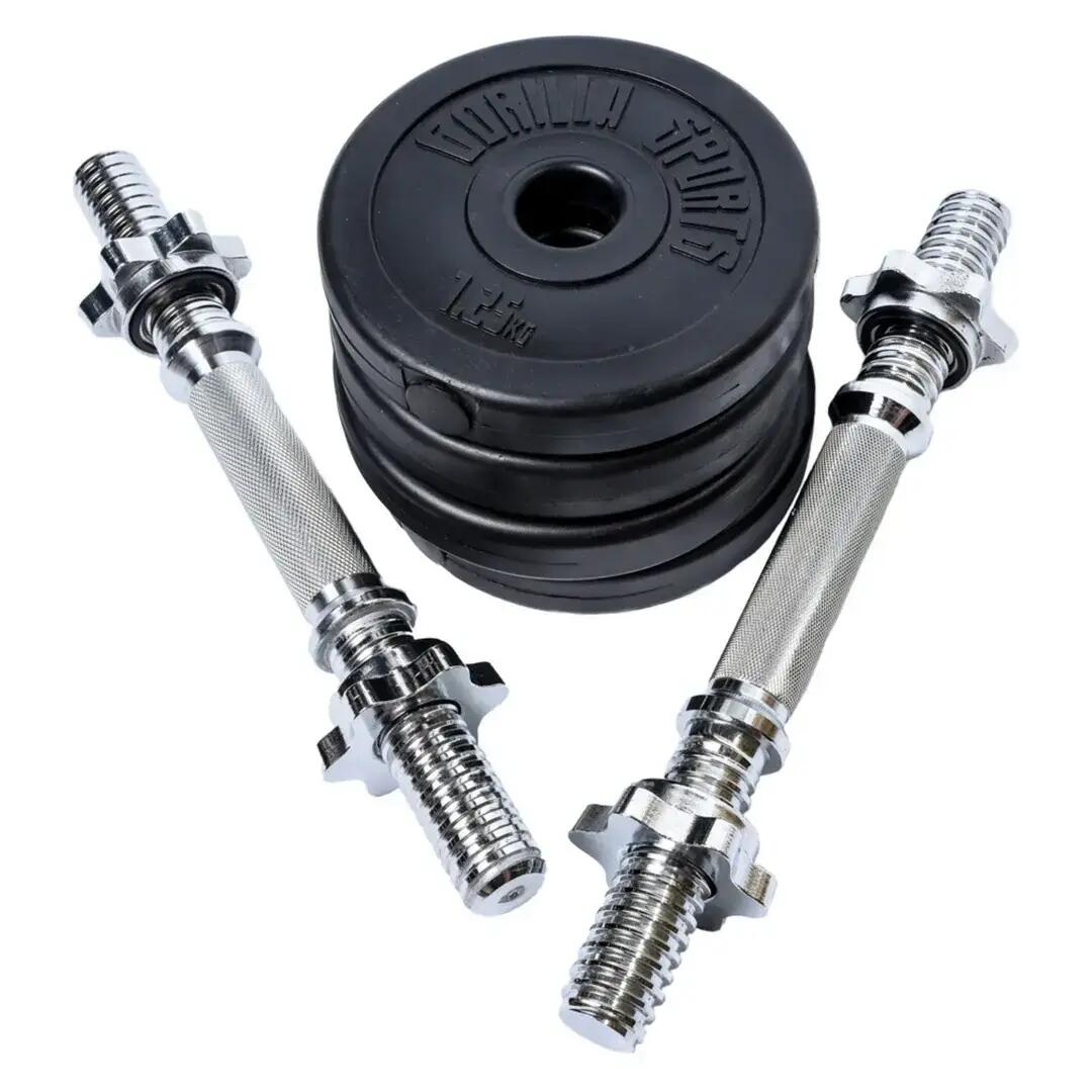 Set gantere reglabile 10 kg cu discuri din ciment 2/2