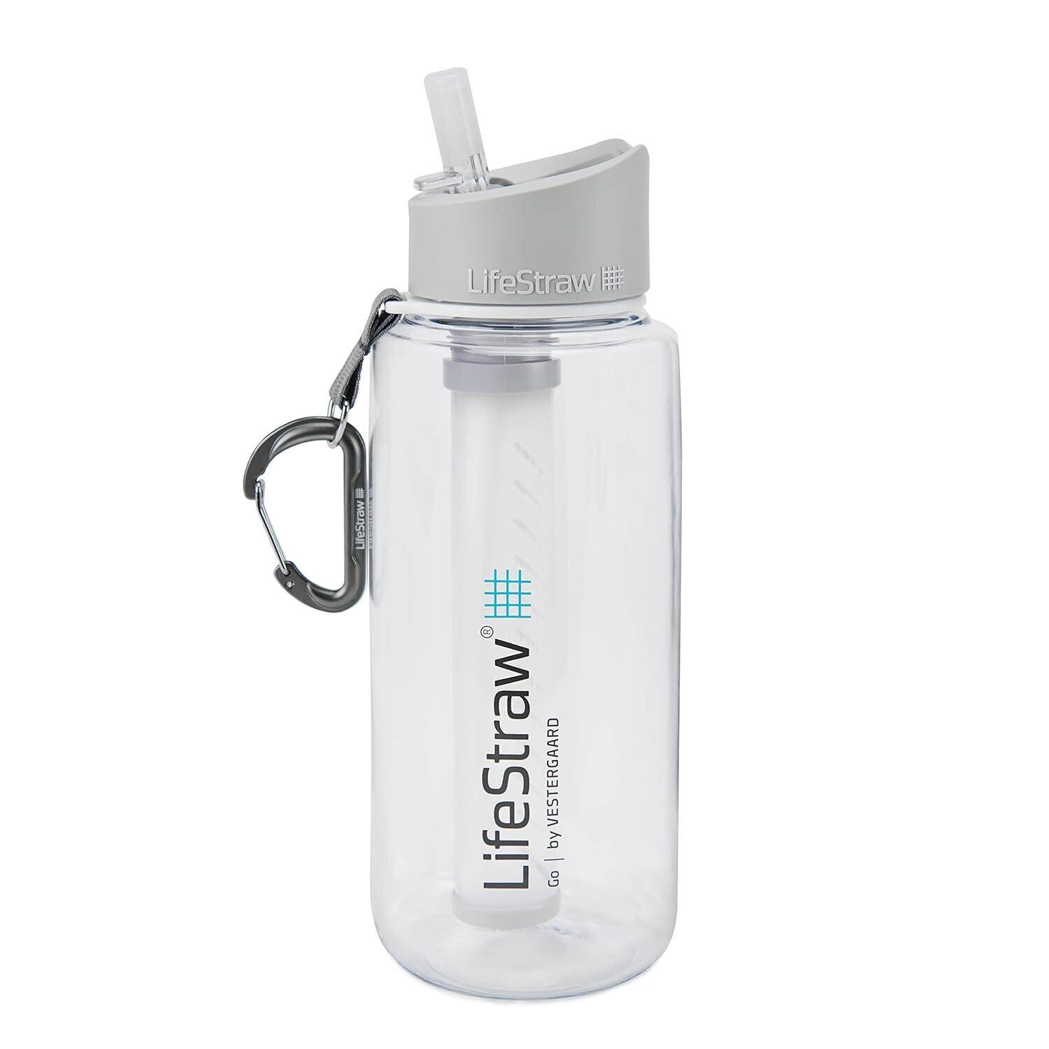 Go 2-Stage Water Filter Bottle - 1 Liter with Activated Carbon Filter