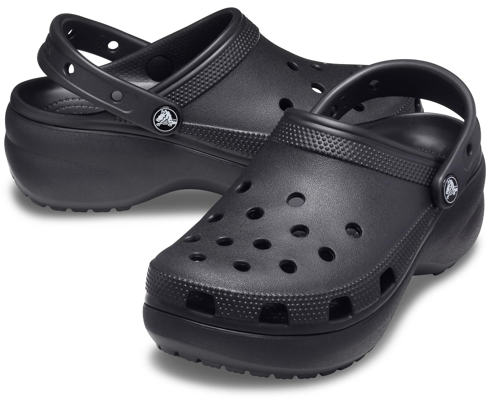 Crocs Womens Classic Platform Clog Sandals Black