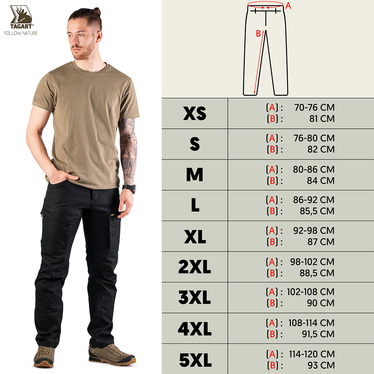 Pantalon de chasse pour homme Tagart 4Track noir en matériau résistant 2/5