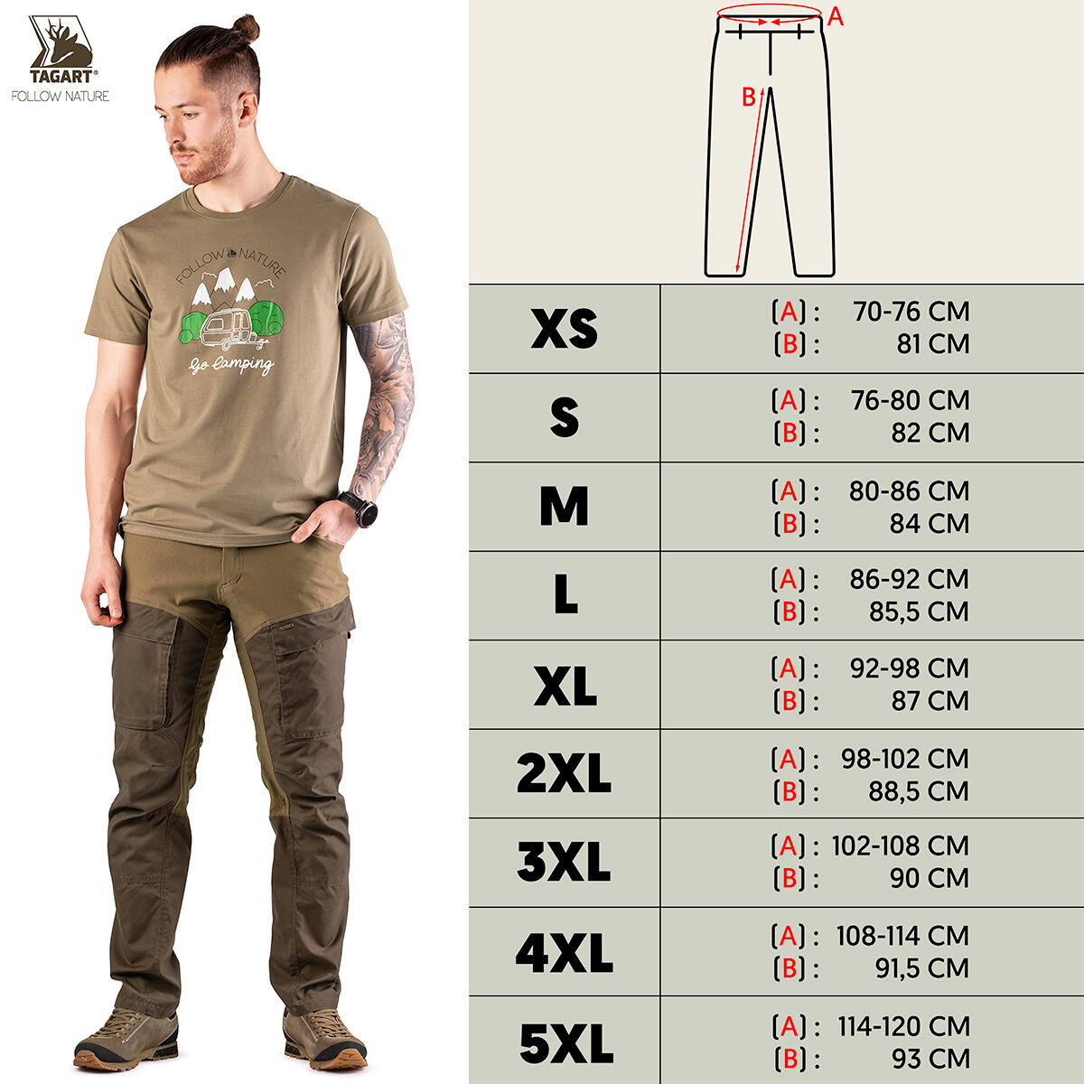 Pantalon de chasse homme Tagart 4Track marron en matériau résistant 2/6