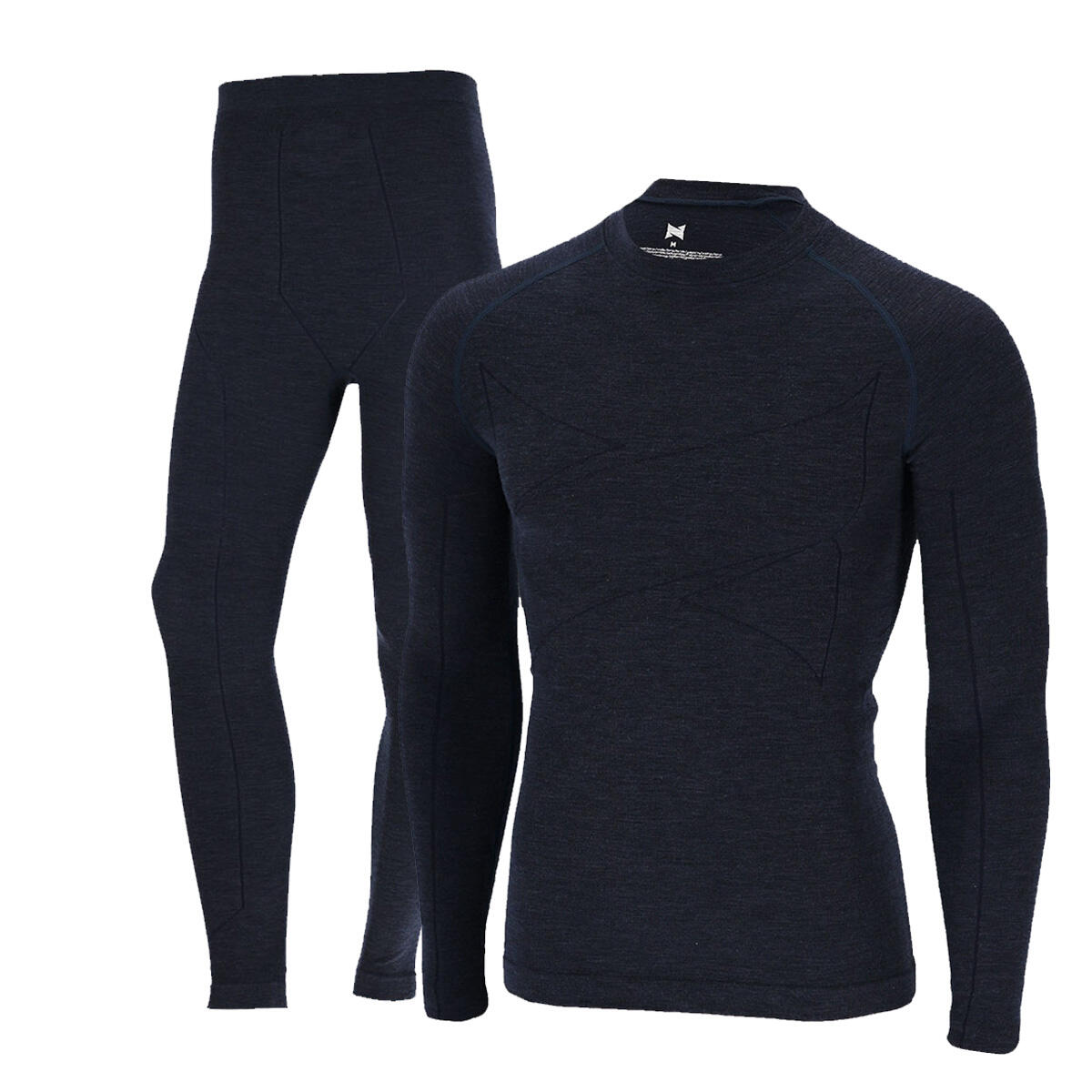 Xtreme Thermoset Heren Merino Wol Thermoshirt Thermolegging Marineblauw
