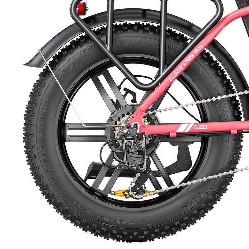 ENGWE L20 Bicicleta Eléctrica 20*4.0 pulgadas Neumático Montaña Rosa Rojo