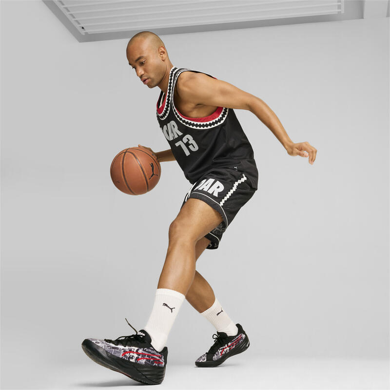 Pantofi de baschet All-Pro NITRO™ Media Day PUMA Black White For All Time Red