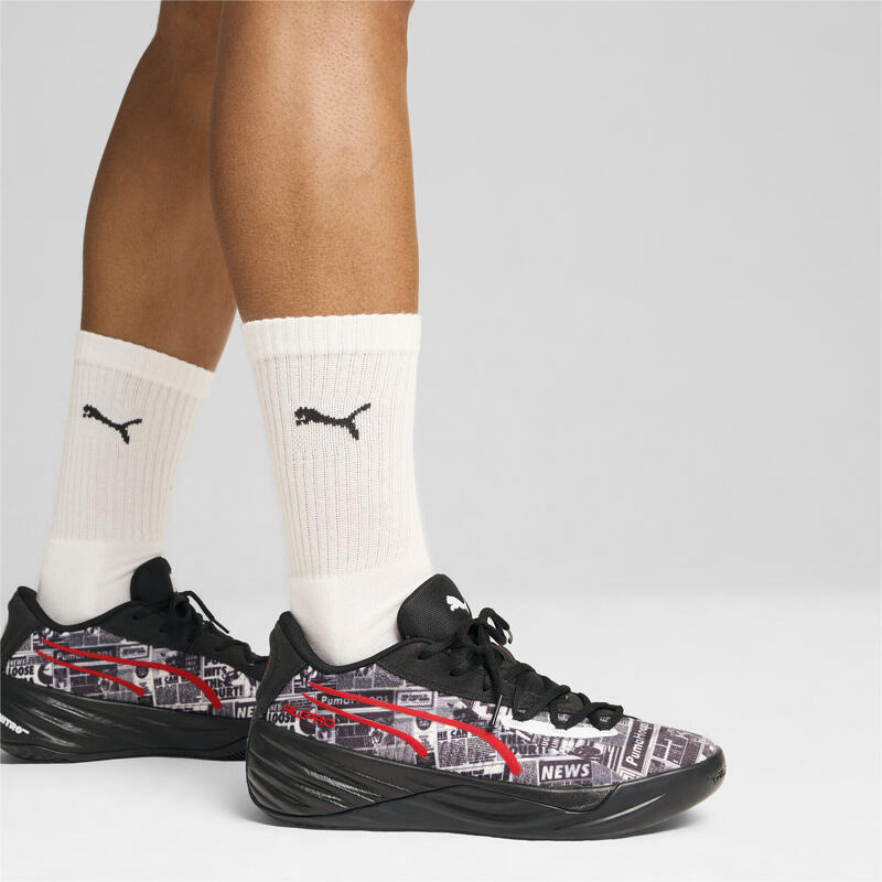 Pantofi de baschet All-Pro NITRO™ Media Day PUMA Black White For All Time Red
