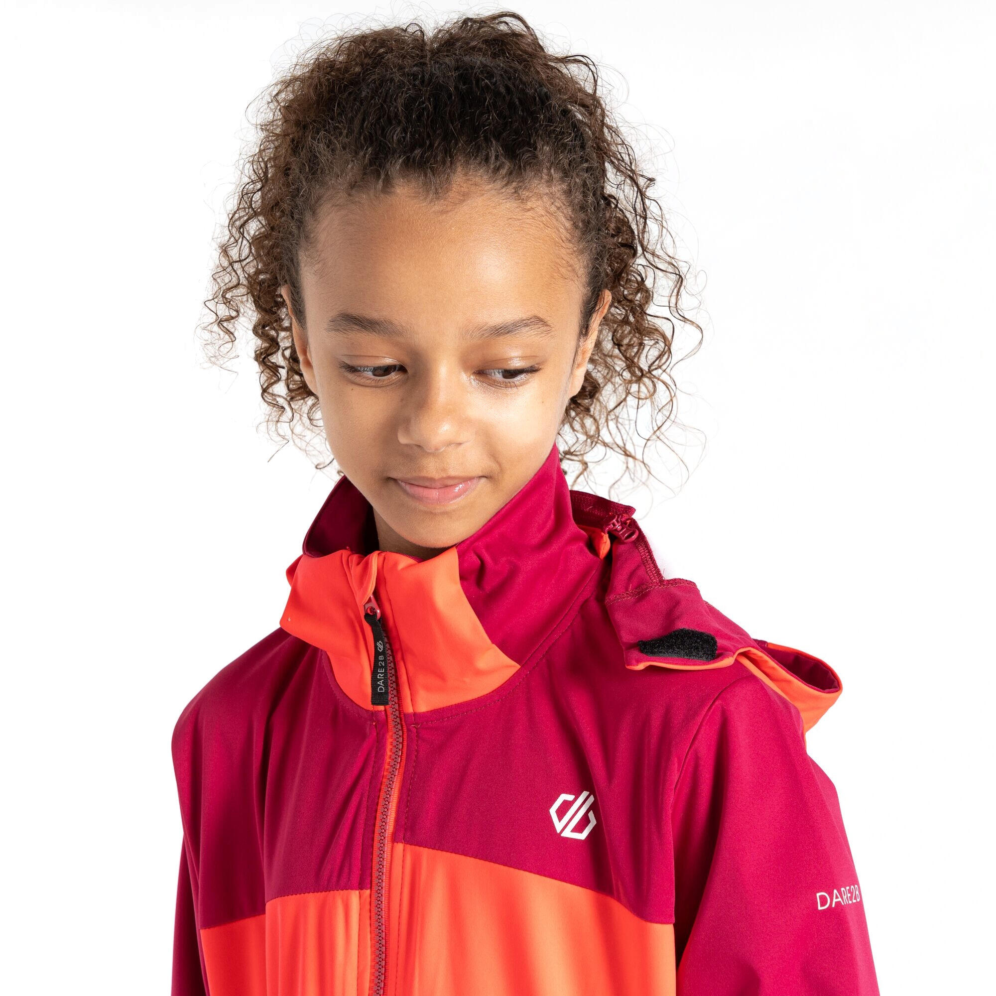 Giacca Soft Shell Bambini Dare 2B Cheer Berry Pink Rosa Fluo 4/5