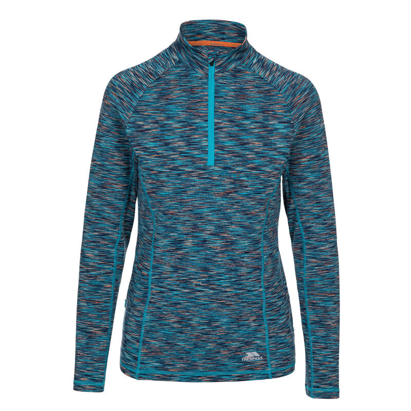 Sporttop Edith, langärmlig Damen Marineblau meliert