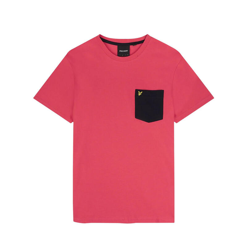 Tshirt Homme (Rose vif / Bleu marine foncé)