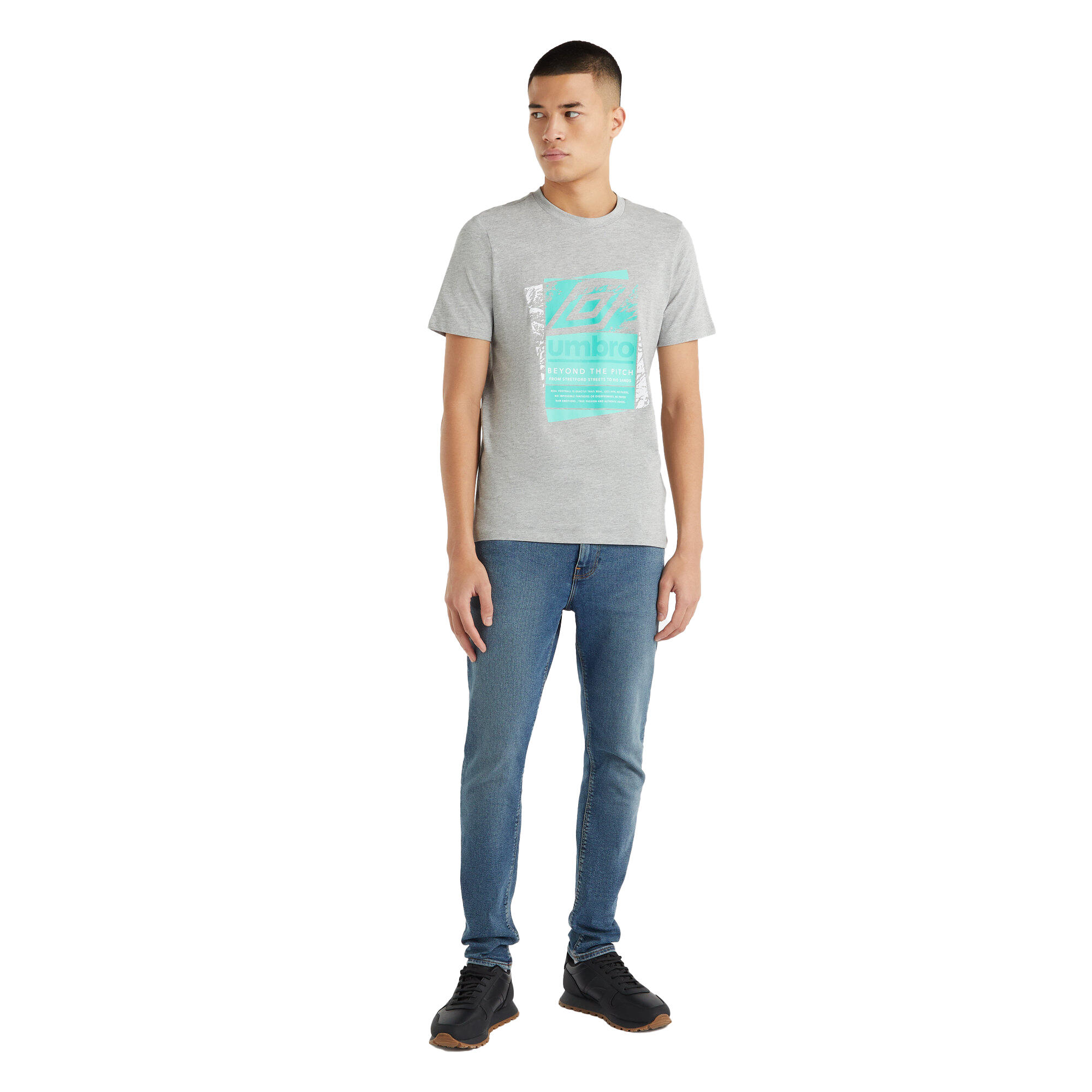 Mens Layered Box Logo TShirt (Grey Marl) 3/3