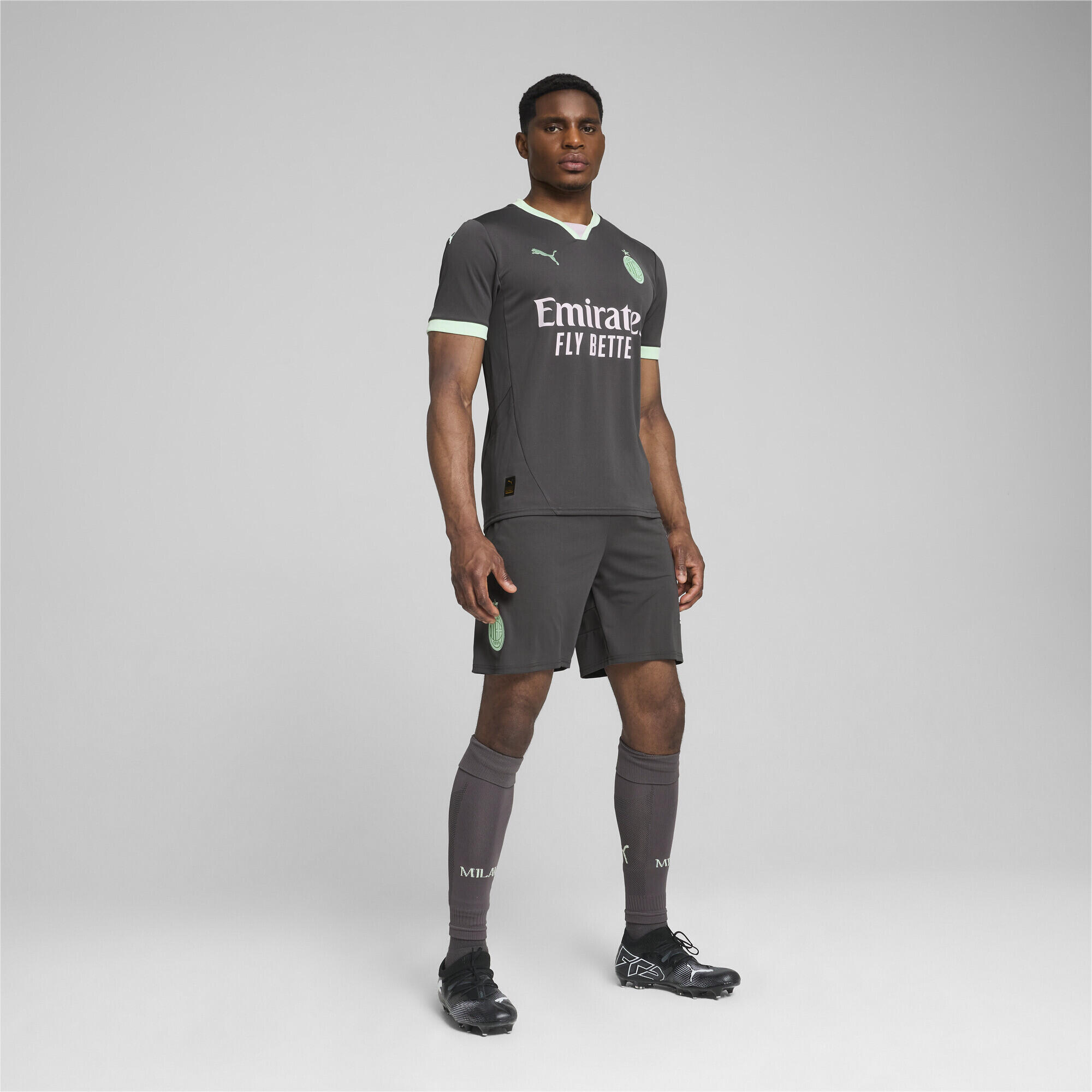 AC Milan 24/25 Terceira Camisola Homem PUMA Shadow Gray Fresh Mint Green 6/7