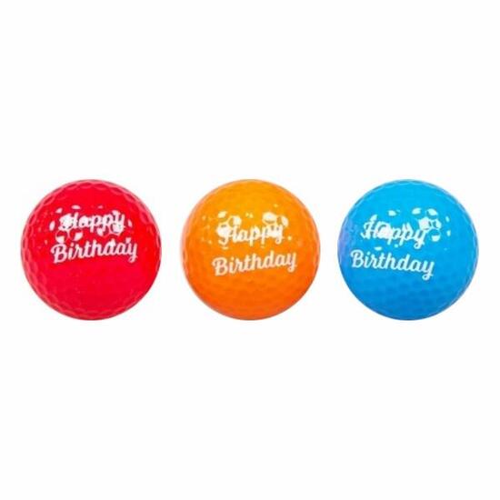 Confezione da 3 palline da golf in fantasia con stampa di buon compleanno Legend