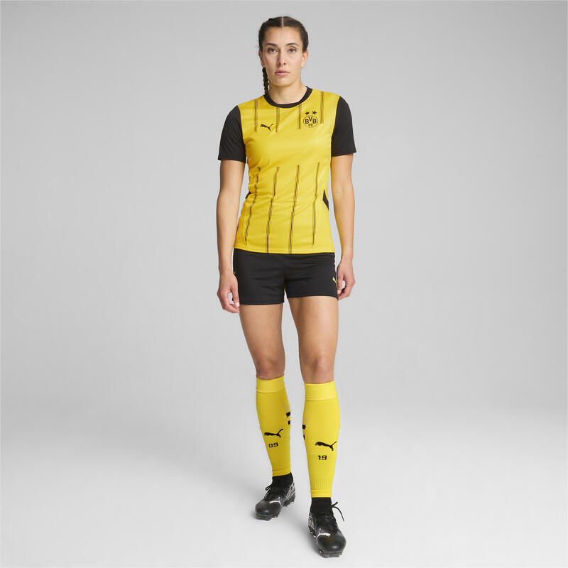 Borussia Dortmund 24/25 short voor dames PUMA Black Faster Yellow