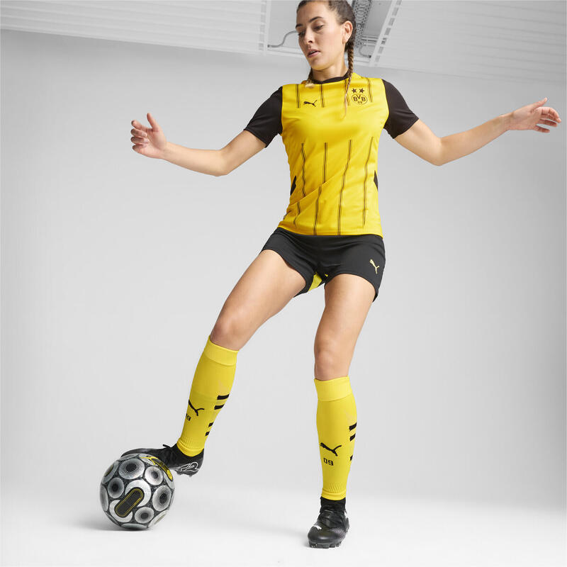 Borussia Dortmund 24/25 short voor dames PUMA Black Faster Yellow