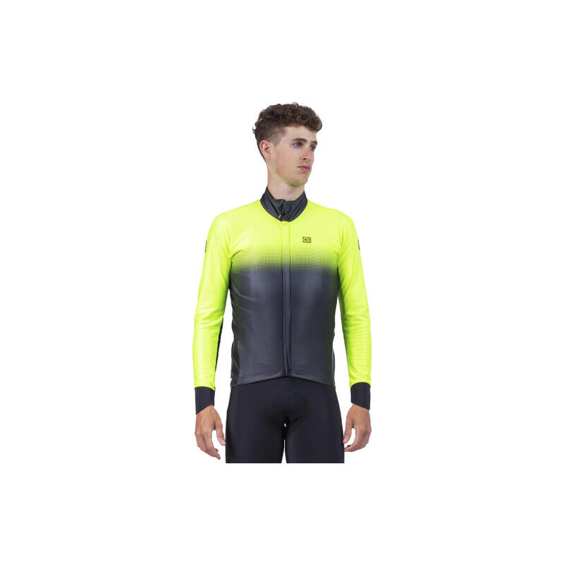 Alé Gradient Long Sleeve Jacket Black/Fluorescent Yellow