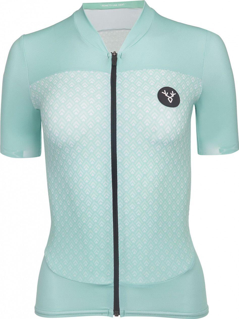 LeBram Womens Portillon Celeste / Green Tailored Fit Maglia manica corta 3/7