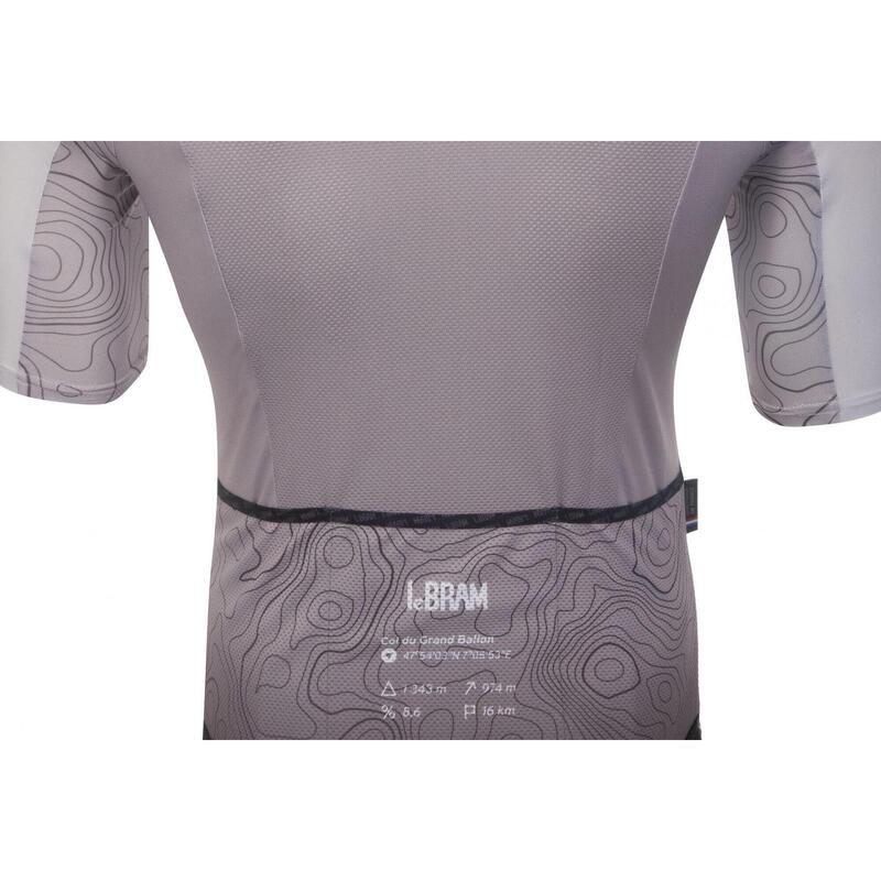 Maillot Manches Courtes LeBram Grand Ballon Gris Coupe Aéro