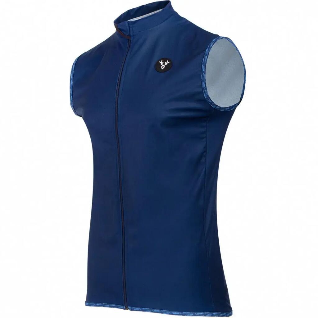 Le Bram Allos Sleeveless Jacket Blue Tailored Fit