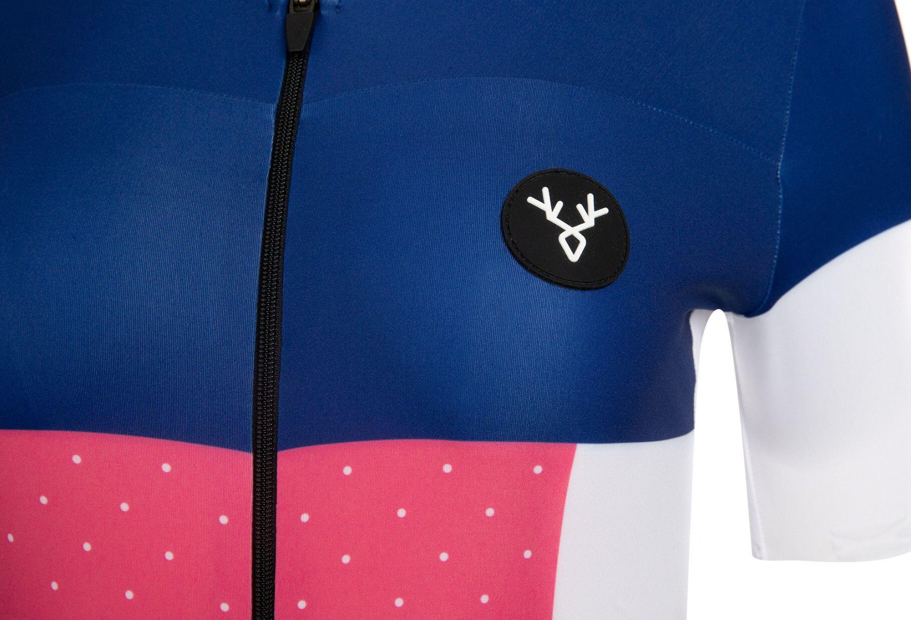 LeBram Portet Maglia manica corta su misura blu navy da donna 3/5