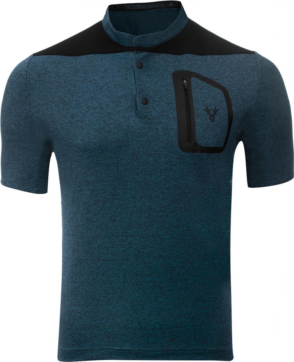 Maillot Manches Courtes Gravel LeBram Parpaillon Gris Bleu Pétrole Coupe Droite 3/7