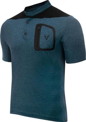 Lebram parpaillon gravel short sleeve jersey grey oil blue straight cut