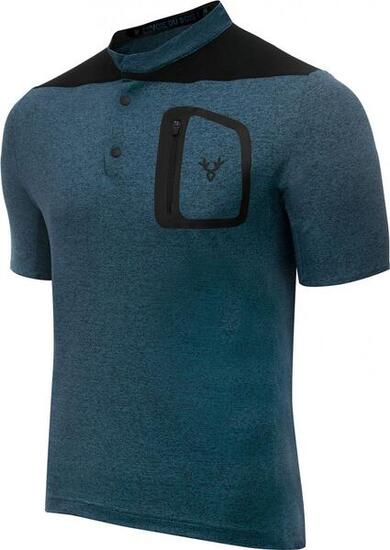 Maillot Manches Courtes Gravel LeBram Parpaillon Gris Bleu Pétrole Coupe Droite