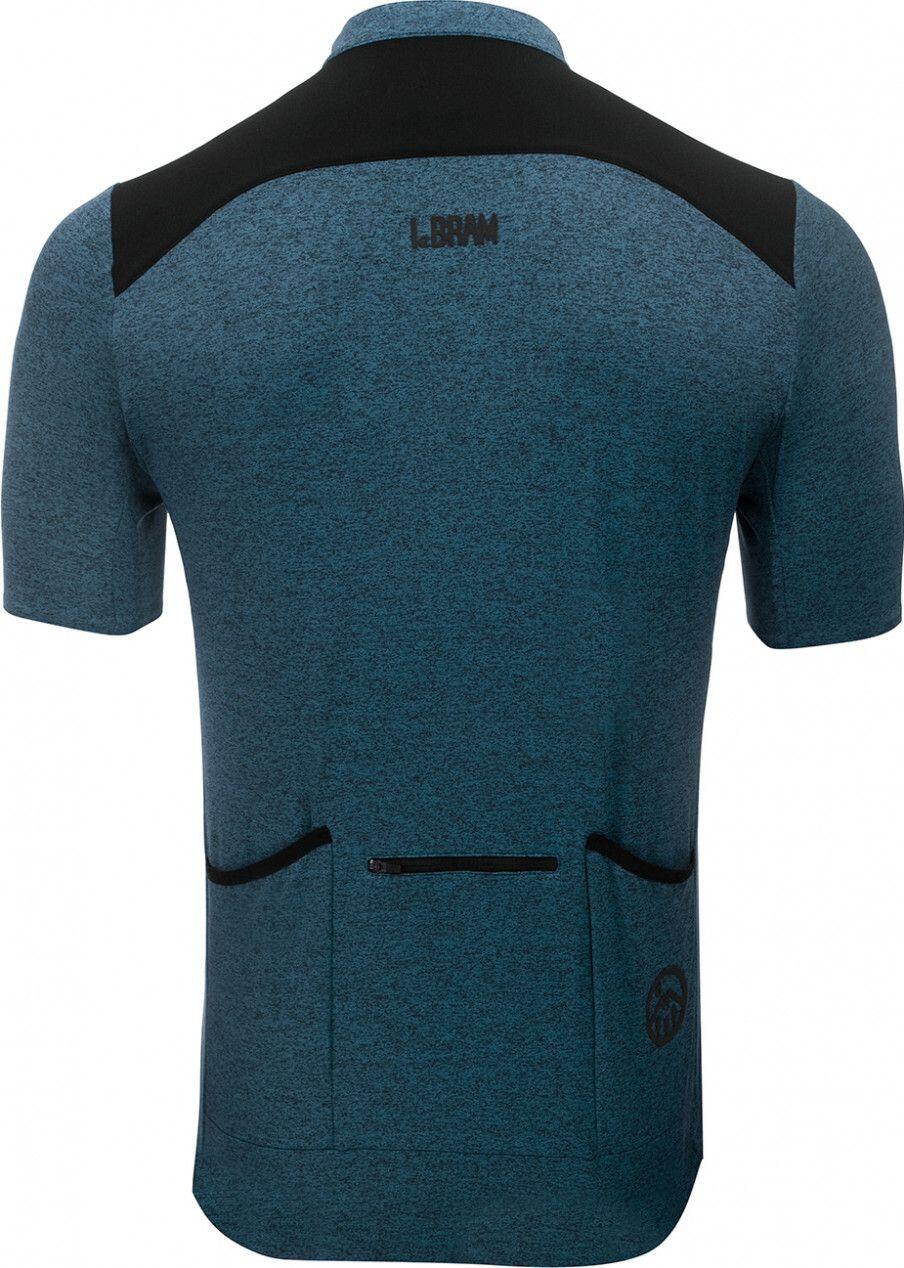 Maillot Manches Courtes Gravel LeBram Parpaillon Gris Bleu Pétrole Coupe Droite 4/7