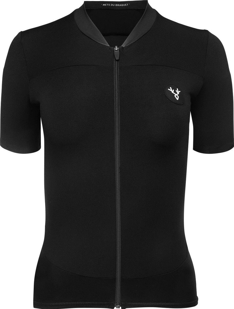 Maglia Lebram Allos manica corta da donna nera vestibilità sartoriale 3/7