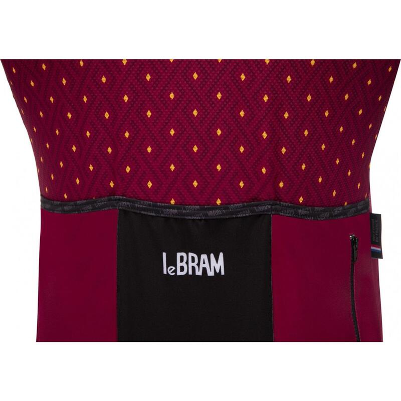 Maillot Manches Courtes LeBram Luz Ardiden Bordeaux Coupe Ajustée