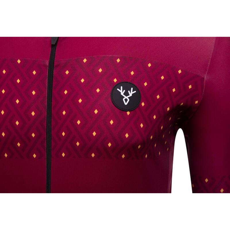 Maillot Manches Courtes LeBram Luz Ardiden Bordeaux Coupe Ajustée