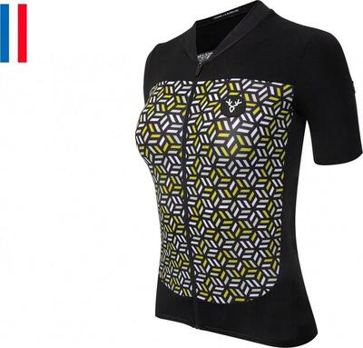 Lebram women's short sleeve jersey iron cross black yellow tailored fit
