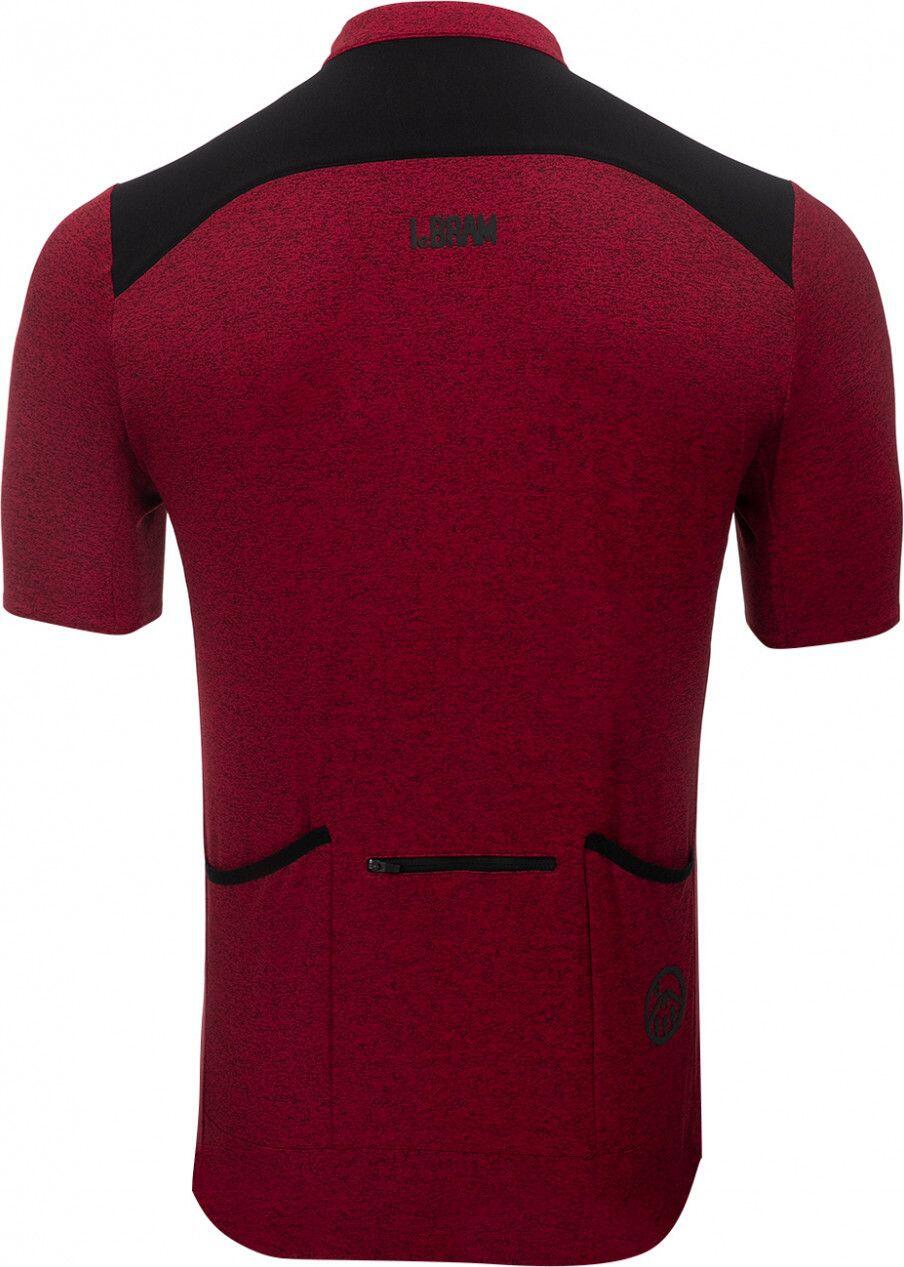 Maillot LeBram Parpaillon Gravel de manga corta, corte recto gris burdeos 5/7