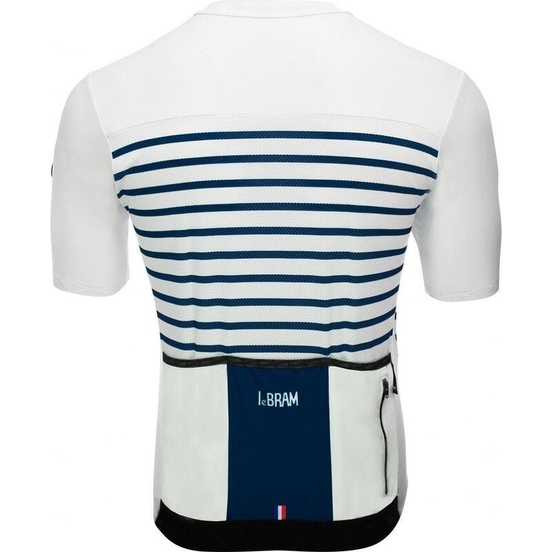 LeBram Ventoux Korte Mouw Jersey Wit Blauw Slim Fit