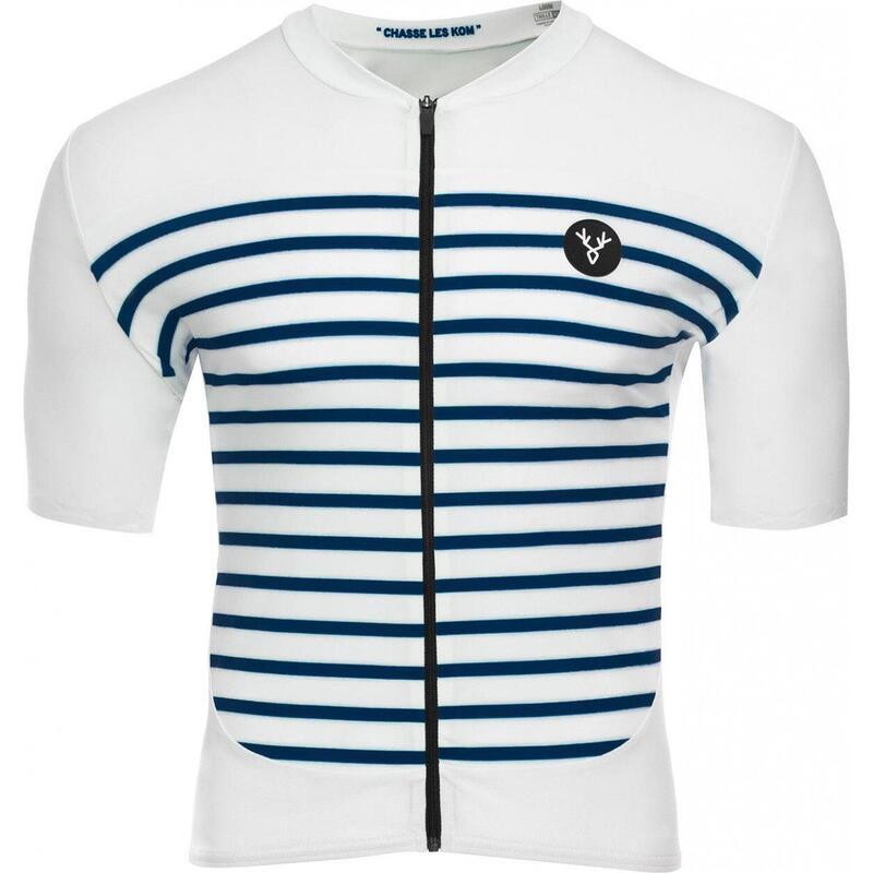 LeBram Ventoux Korte Mouw Jersey Wit Blauw Slim Fit