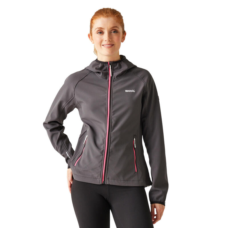 Veste softshell Femme (Gris phoque / Flamant rose)