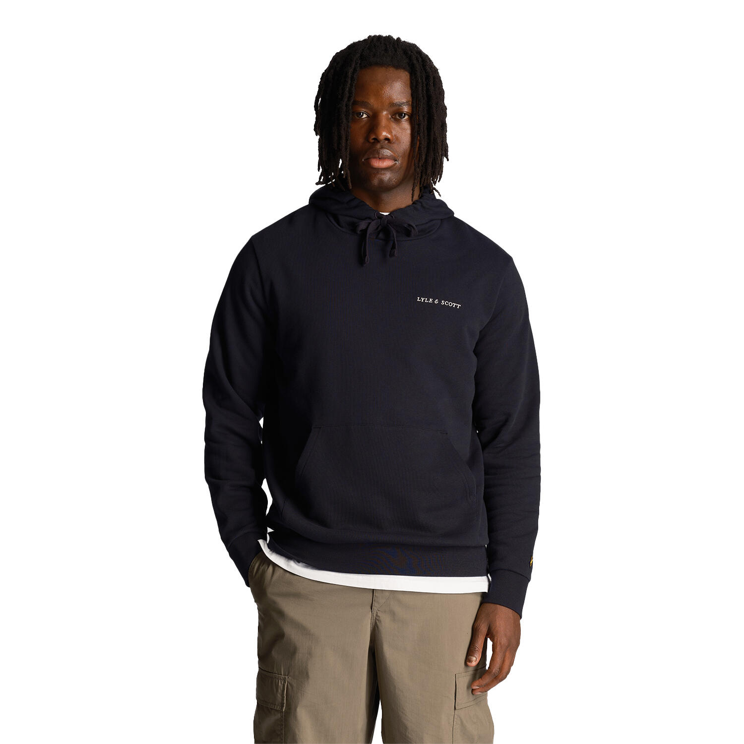 Mens Embroidered Loop Back Hoodie Dark Navy LYLE AND SCOTT Decathlon